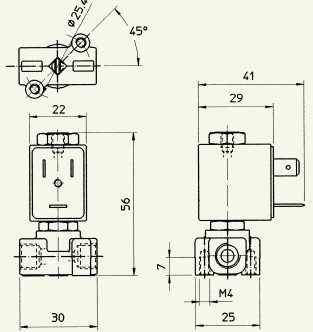 31JN1W0B12三通电磁阀外型尺寸