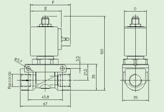 21PW3F0T120 21PW4F0T120先导活塞式电磁阀外形图 ODE电磁阀