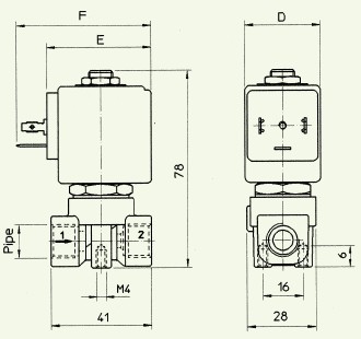 21A3KV25两位两通电磁阀外型尺寸