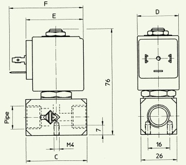 21A8KB55两位两通电磁阀外型尺寸
