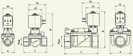 21W3ZB190常开电磁阀外型尺寸