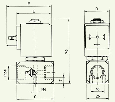 21A8KT45铜电磁阀外型尺寸